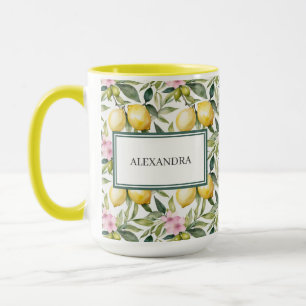 Italian Lemon Blossom Mediterranean Watercolor  Mug