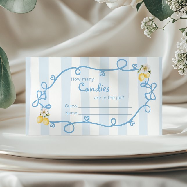 Italian Lemon Blue Bows How many candies Enclosure Card (Creator Uploaded)