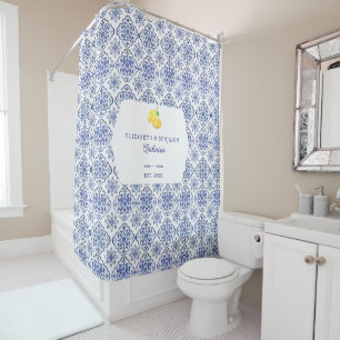 Italian Lemon Blue Tile Personalized Mediterranean