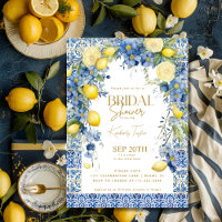 Italian Lemon Blue Tiles Italy Bridal Shower