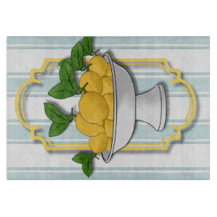 Italian Lemon Bowl Kitchen Print   Coastal  Cutting Board