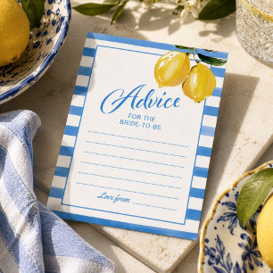 Italian Lemon Bridal Shower Advice Cards