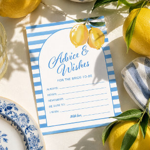 Italian Lemon Bridal Shower Advice & Wishes Card