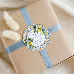 Italian Lemon Bridal Shower  Classic Round Sticker