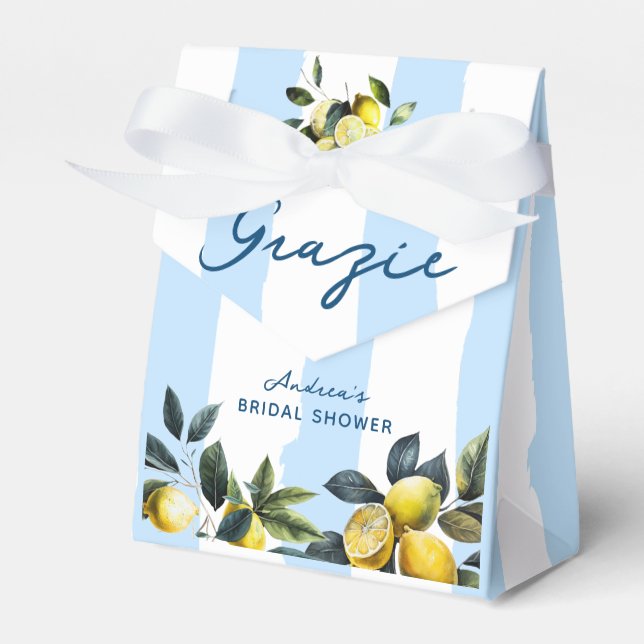 Italian Lemon Bridal Shower  Favor Box (Front Side)