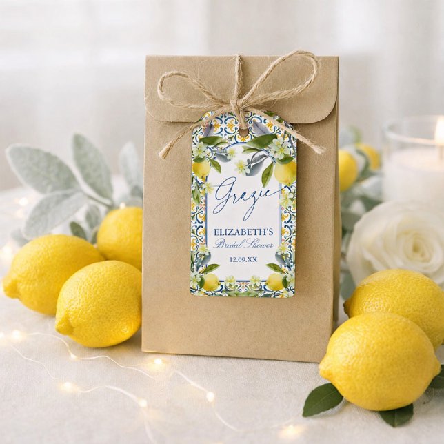 Italian Lemon Bridal Shower Favour Tags (Italian Lemon Bridal Shower Favor Tags)