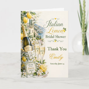 Italian Lemon Bridal Shower Thank You Card