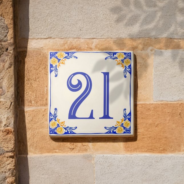 Italian Lemon Ceramic House Number Tile (Creator Uploaded)