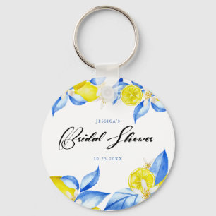 Italian Lemon Floral Bridal Shower invite Keychain