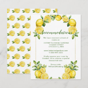 Italian Lemon Frame Wedding Accommodations Enclosure Card