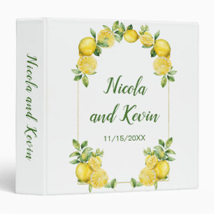 Italian Lemon Greenery Frame Wedding Photo Album Binder