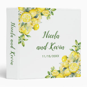 Italian Lemon Greenery Frame Wedding Photo Album Binder