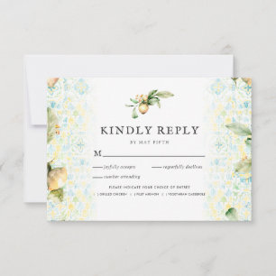Italian Lemon Grove Boho Wedding RSVP w/Meal