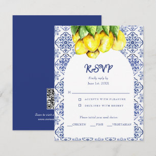 Italian Lemon La Dolce Vita Wedding Mediterranean RSVP Card