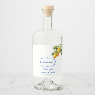 Italian Lemon Limoncello Wedding Liquor Bottle Label