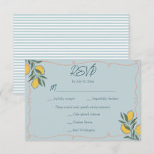 Italian Lemon Peach Stripe Blue Coastal Wedding