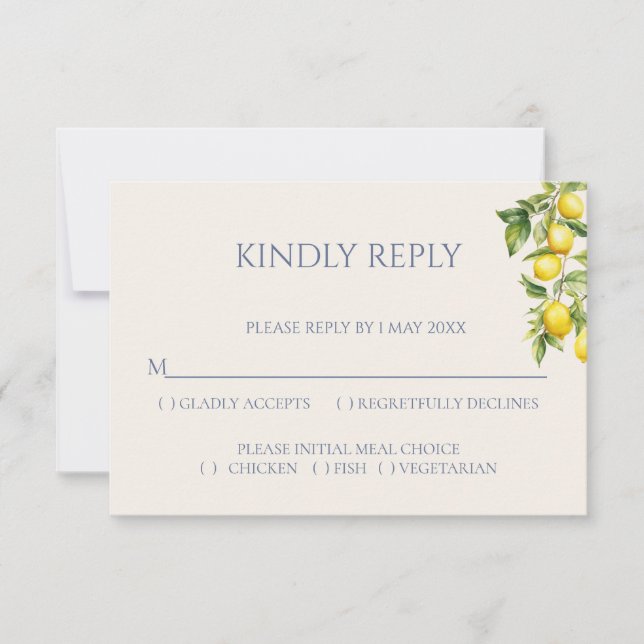 Italian Lemon RSVP card (Front)