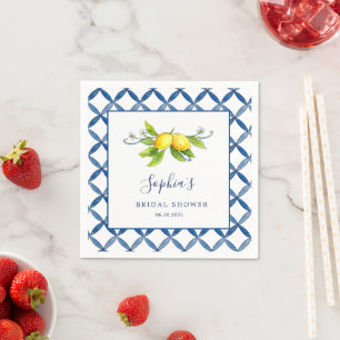 Italian lemon Tile Main Squeeze Bridal Shower Napkin