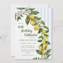 Italian Lemon Watercolor 30th Birthday Celebration
