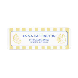 Italian Lemon Yellow Stripe Return Address Label