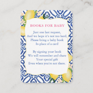 Italian Lemons Baby Shower Bring A Book Library Enclosure Card