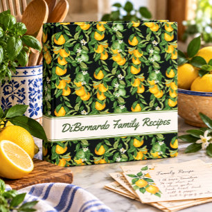 Italian Lemons Personalized Family Recipes Binder