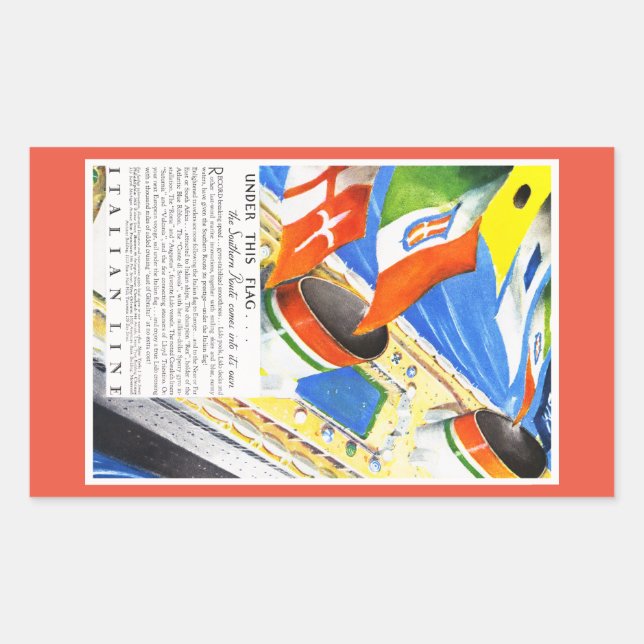 Italian Line ~ Under This Flag Sticker (Front)