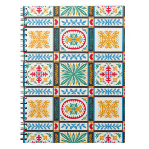 Italian Majolica Embroidery: Mediterranean Floral  Notebook