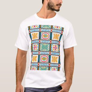 Italian Majolica Embroidery: Mediterranean Floral  T-Shirt