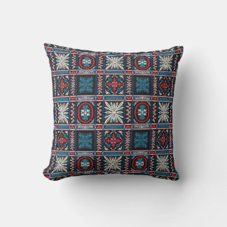 Italian majolica, Mediterranean floral embroidery. Throw Pillow