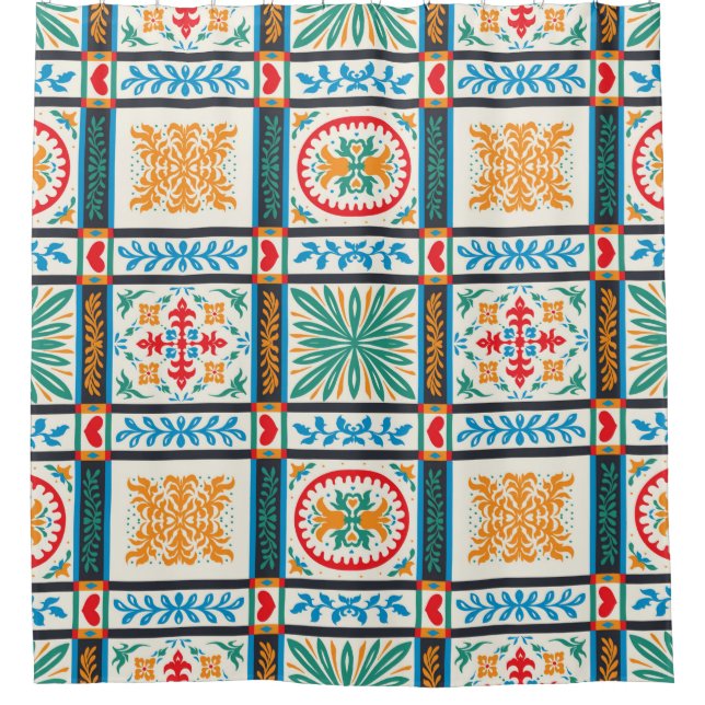 Italian majolica tile. Embroidery with flowers and (Front)