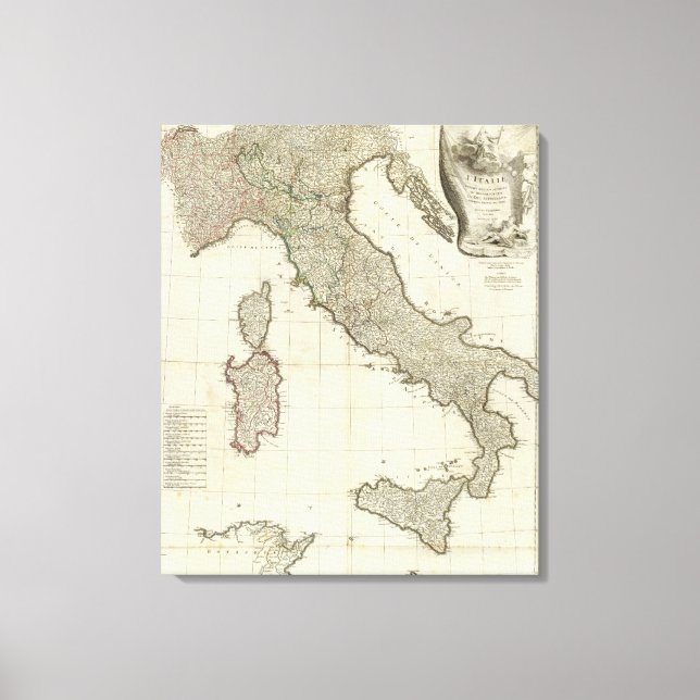 Italian Map Canvas Print (Front)