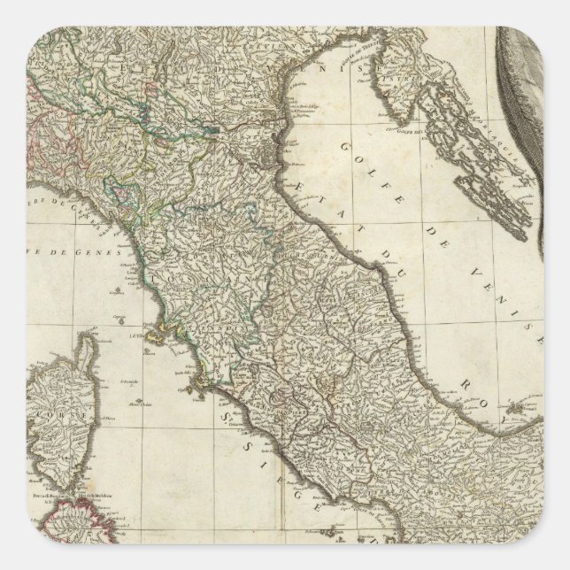 Italian Map Square Sticker (Front)