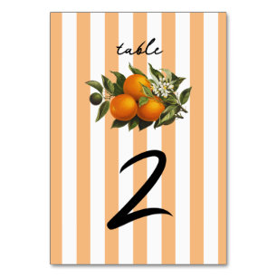 Italian Mediterranean Citrus Orange Lemon Wedding Table Number