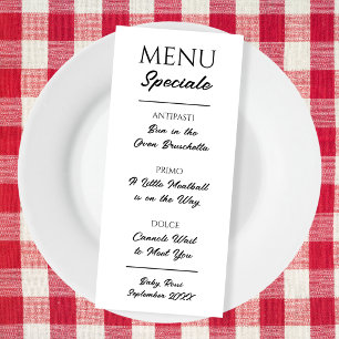 Italian Menu Pregnancy Announcement Restaurant