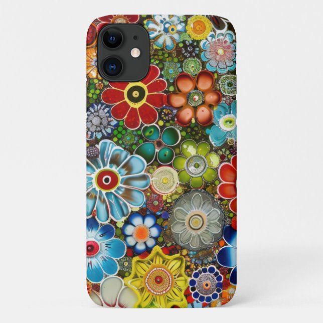 Italian Millefiori Glass Flowers  Case-Mate iPhone Case (Back)