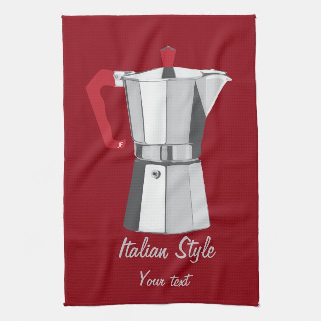 Italian Moka Kitchen Towel (Vertical)