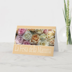 Italian mother's day pastel roses card