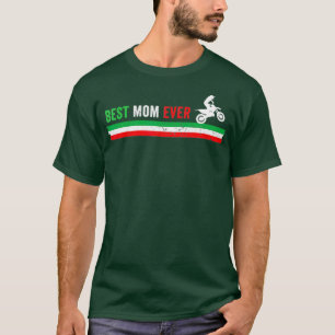 Italian Motocross Mom Dirt Biking Italy Flag T-Shirt
