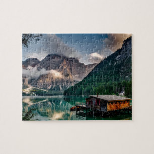 Italian Mountains Lake Landscape Photo Jigsaw Puzzle