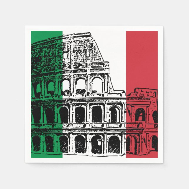 Italian Napkins with image of Flag. (Front)