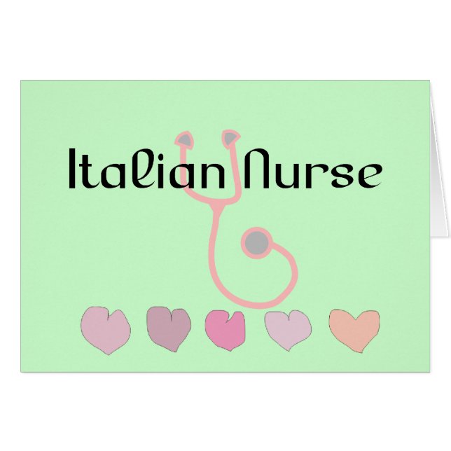 Italian Nurse Gifts--Hearts & Stethoscope Design (Front Horizontal)
