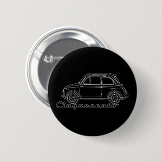 Italian Oldtimer Fiat Cinquecento 500 cc Blueprint 2 Inch Round Button