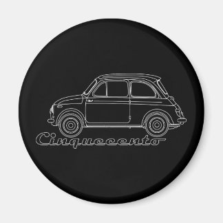 Italian Oldtimer Fiat Cinquecento 500 cc Blueprint Magnet