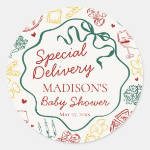 Italian Pasta Baby Shower Envelope Seal