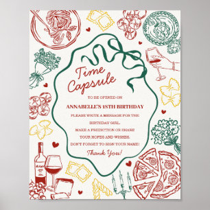 Italian Pasta Baby Shower Time Capsule Game Poster