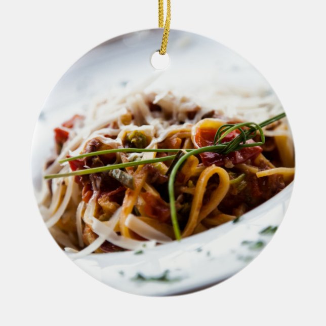 Italian Pasta Ceramic Ornament (Front)
