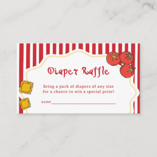 Italian Pasta Ciao Bambino Baby Diaper Raffle Enclosure Card