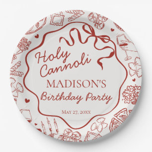 Italian Pasta Holy Cannoli Birthday Party Paper Plate