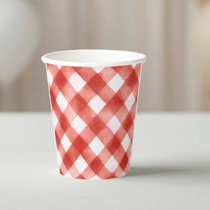 Italian Pasta Red Gingham Baby Meatball Shower Paper Cups